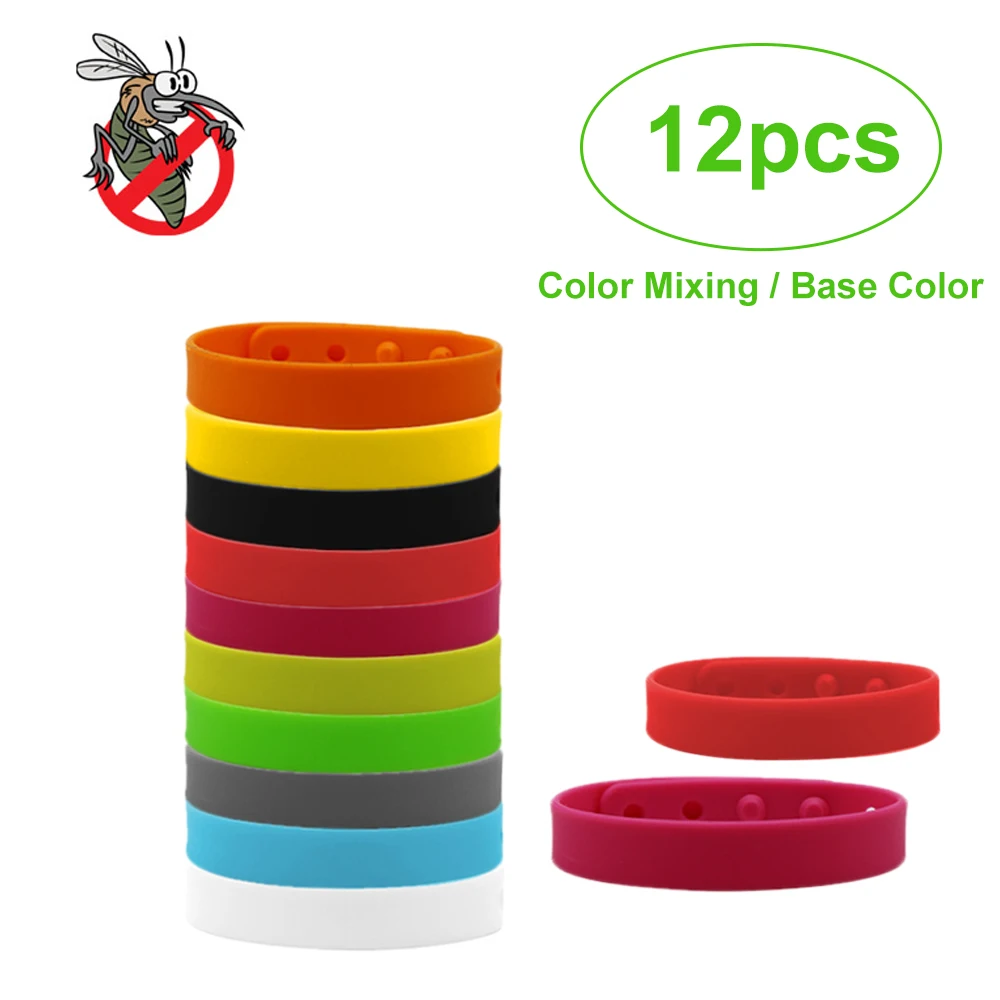 

12Pcs Eco Friendly Anti Mosquito Wristband Adjustable Anti Mosquito Insect Bugs Repellent Bracelet Pest Insect Bugs Control