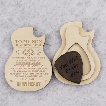 

Custom Options Wooden Guitar Pick Box And Picks Paddle For Guitarist Music Lovers Engrable Product Name Gift Print Dropshipping