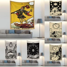 

Laeacco Tarot Card Tapestry Wall Hanging Astrology Divination Bedspread Beach Mat Wall Carpet Wall Tapestry Fabric Bedroom Decor