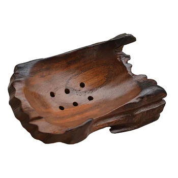 

1Pc Wooden Draining Soap Box Creative Retro Soap Tray Personal Household Supplies (Random Pattern)