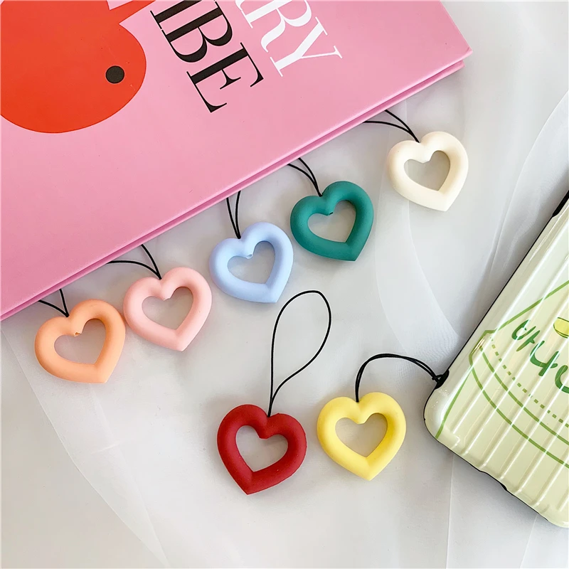 Силиконовый ремешок для мобильного телефона с милыми цветами, сердечками, брелоками и кольцами для iPhone, Xiaomi, huawei, умный чехол для телефона