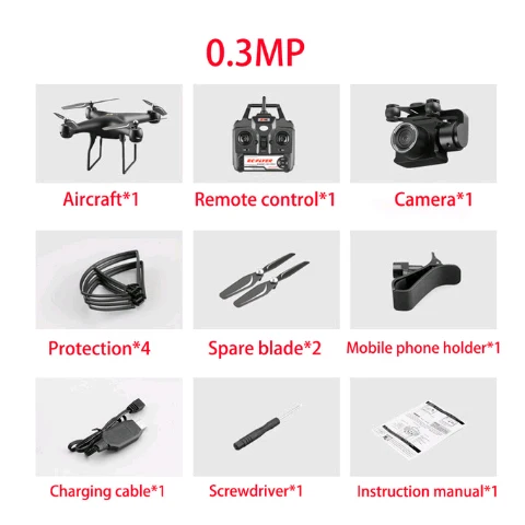 Радиоуправляемый Дрон ESC камера HD 4K wifi FPV высота удержания Квадрокоптер, Дрон Безголовый режим беспилотник selife пульт дистанционного управления Вертолет Самолет - Цвет: 0.3MP Camera Black