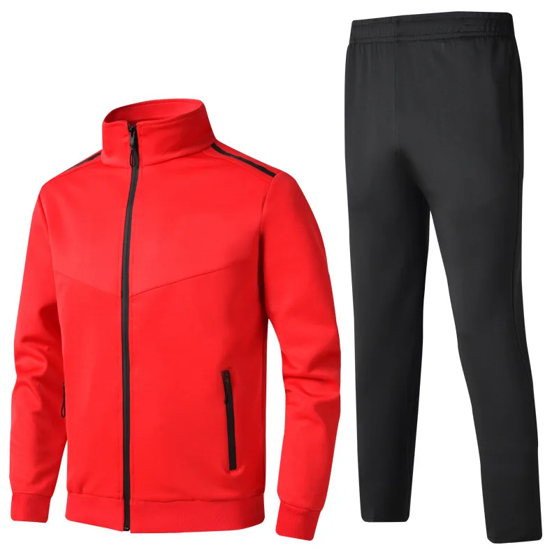 Для Мужчин's Спортивные костюмы Демисезонный мужской Повседневное спортивный костюм Для мужчин из 2 предметов толстовка с капюшоном+ спортивные штаны Комплект Высокое качество - Цвет: Красный