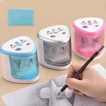 

TENWIN 8004 Multi-function Double Hole Electric Pencil Sharpener Is Suitable for 6-12mm Diameter Pencil Pink/ Blue/Gray Color