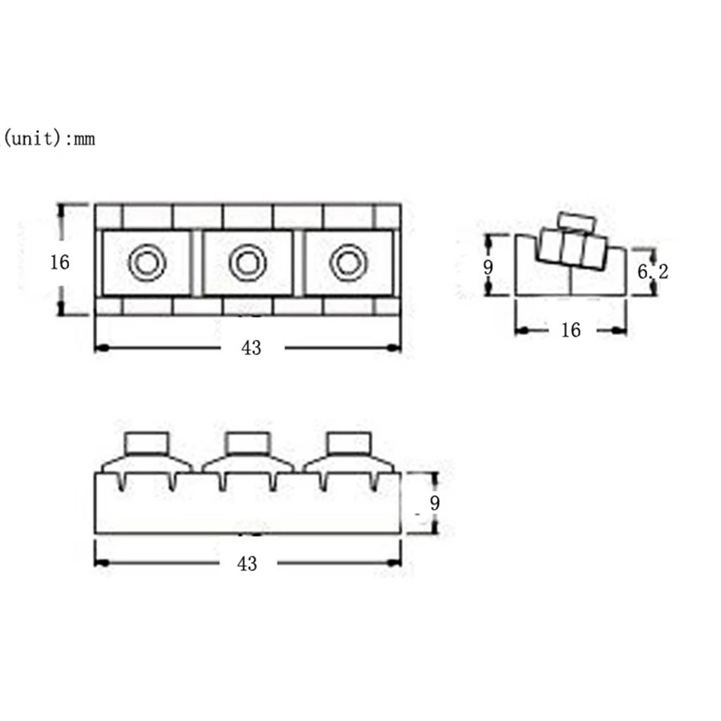Metal Guitar String Locking Nut with Allen Wrench for Tremolo Bridge 43mm