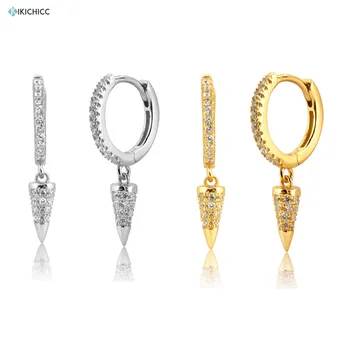 

ANDYWEN 925 Sterling Silver Gold Zircon Spike Drop Earring 2020 Crystal Luxury Women Piercing Fashion Jewelry Ohrringe Peniente