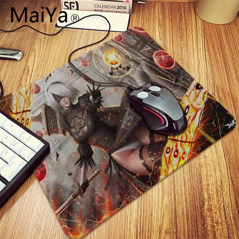 MaiYa Лидер продаж 3D NieR girl натуральный игровой коврик для мыши Настольный коврик большая акция большой игровой коврик для мыши клавиатуры коврик - Цвет: Lock Edge25x29cm