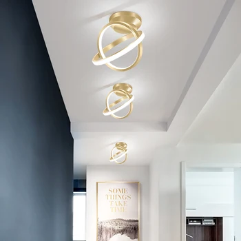 

VEIHAO Golden Modern LED Ceiling lights for bedroom bedside Aisle corridor balcony Entrance round LED Ceiling lamp for home