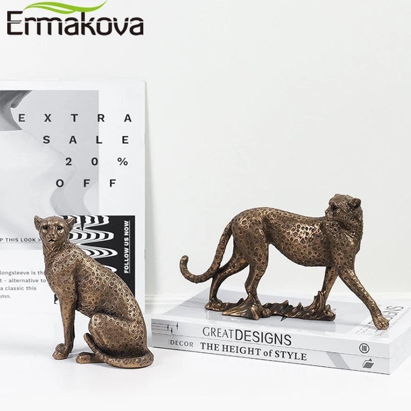 Европейская винтажная пантера Статуэтка фигурка животного леопардовая