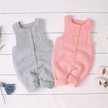 

Lovely Baby Solid Color Knit Romper