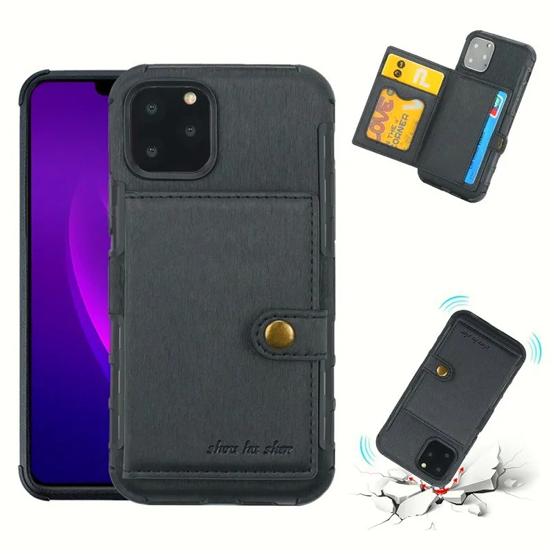 Для iphone 11 Pro Max Флип Бумажник слот для карт задняя крышка для iphone X XS Max XR 6 6S 7 8 Plus анти-осень полная защита чехол capa