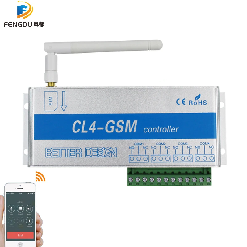 4 Канальный Релейный CL4 GSM SMS сигнализация APP Беспроводной контроллер приемник и
