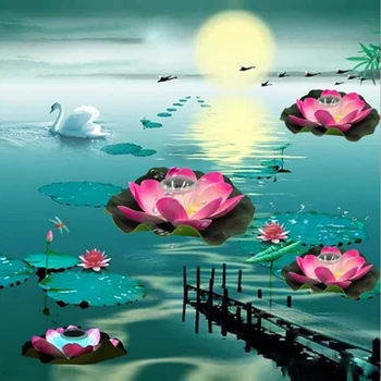 

2PCS Solar Powered LED Color Lotus Flower Lamp Floating Flower Pond Tank Light Ornament Party Garden Swimming Pool Decoration