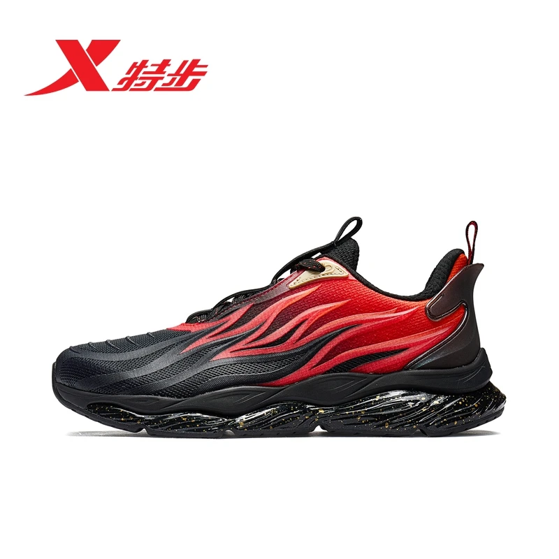 Xtep мужские кроссовки Осенние новые спортивные кроссовки мужская обувь(Fire shoe 22) 981419110528 - Цвет: black red