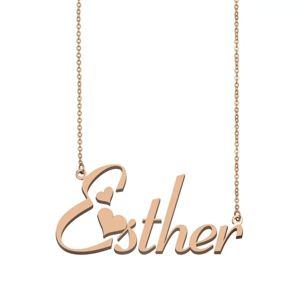 

Esther Name Necklace Personalized Custom for Women Girls Best Friends Birthday Wedding Girlfriend Gift for Her