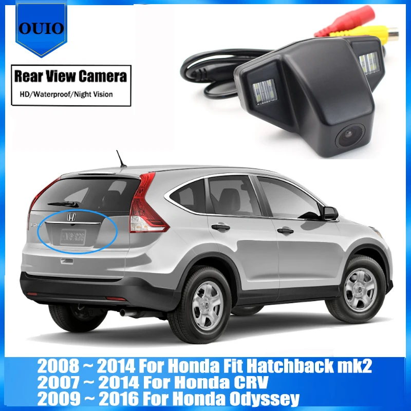 4LED Car Backup Rear View Camera for Honda new fit hatchback Honda CRV Odyssey 