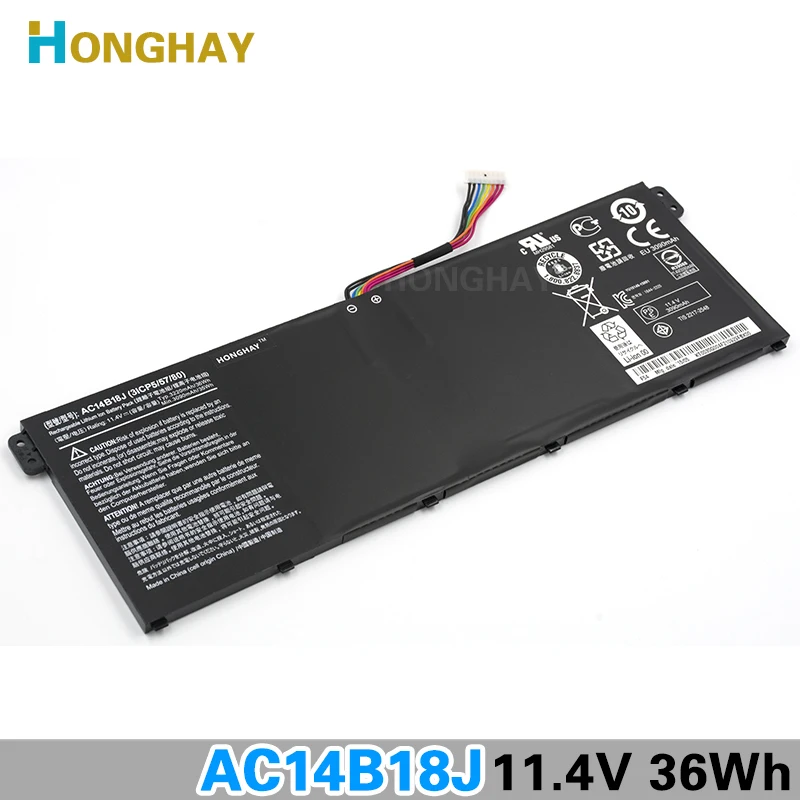 

HONGHAY AC14B18J New Laptop Battery for Acer Aspire E3-111 E3-112 E3-112M ES1-531 B116 MS2394 B115-MP AC14B13j N15Q3 N15W4