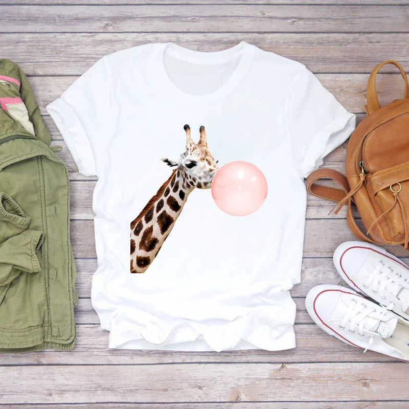 Giraffes Shirts Women Giraffe Women Tee Tee Tshirt Women Cartoon