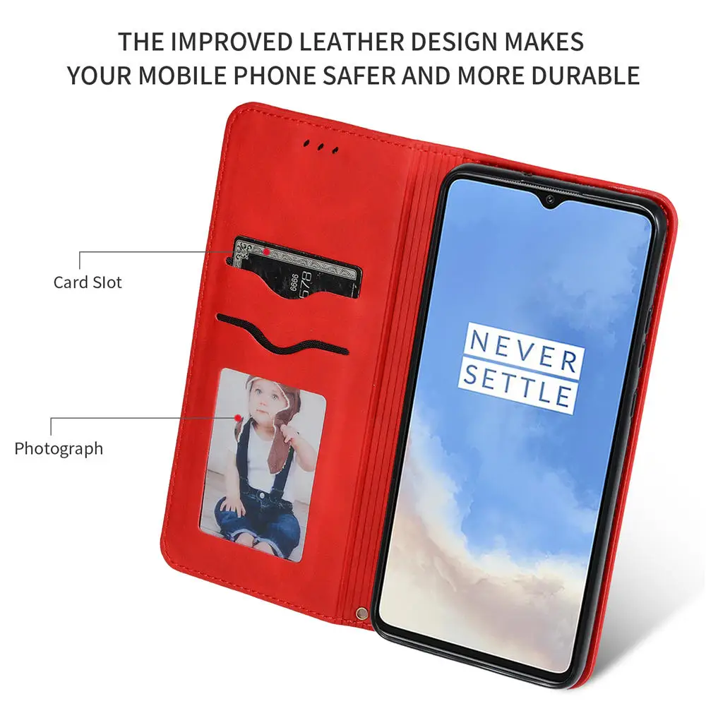 1+ 7t pro Роскошный кошелек из искусственной кожи чехол для Oneplus 7T Pro Мягкий ТПУ чехол-книжка внутри Магнитный флип-чехол s с карманом для карт Новинка
