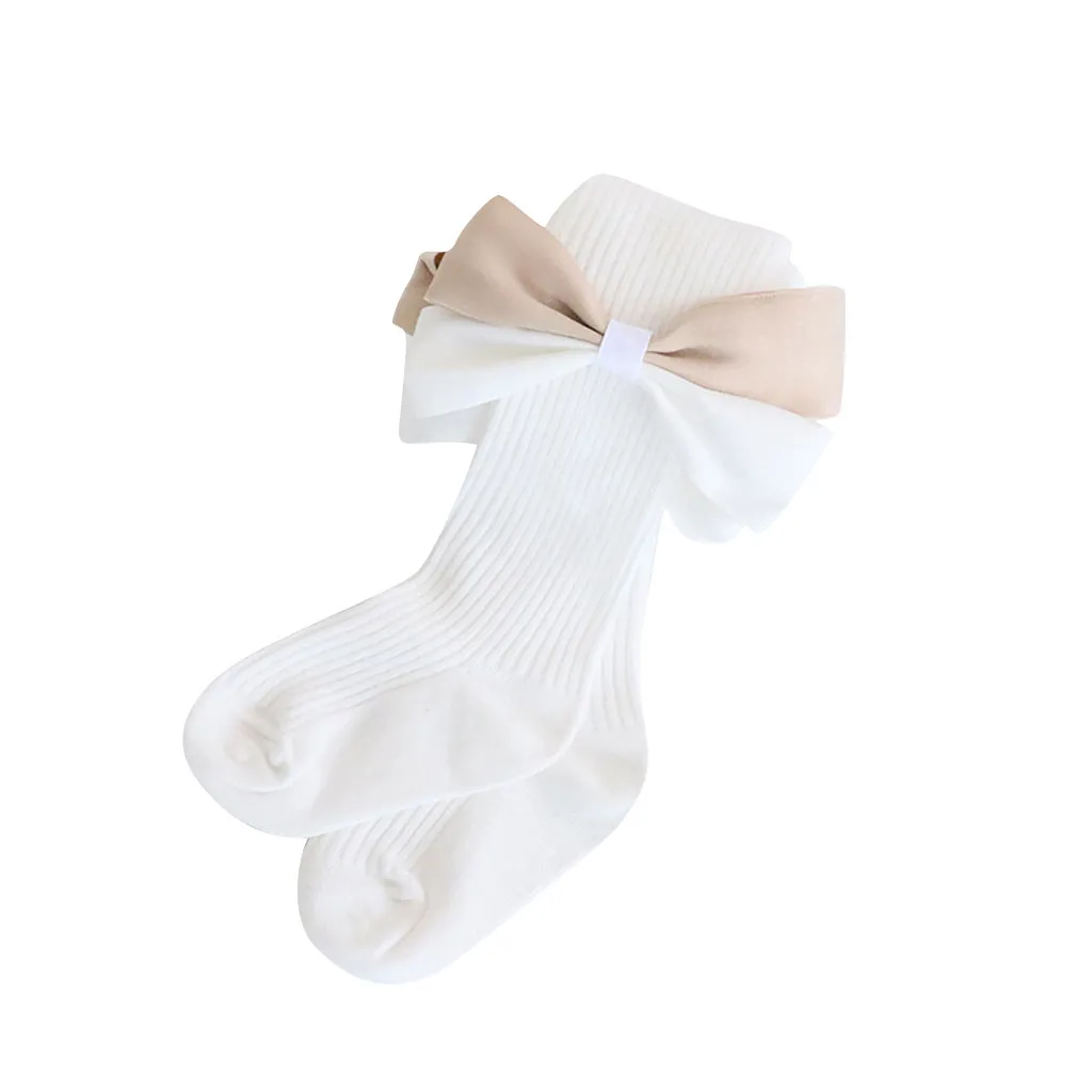 Носки с бантиком для маленьких детей, носки для малышей милые хлопковые нескользящие носки с бантиком-бабочкой для девочек колготки