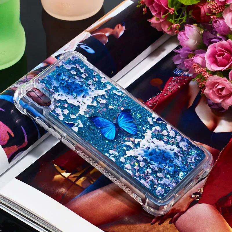 Милый Блестящий Жидкий чехол для Xiao mi Red mi 7A 6A 5A 4A 6 5 4X Блестящий динамический песок бампер крышка xiomi xaomi Red mi 4 5 6 7 A X