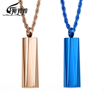 

EyeYoYo 2020 New Cut Surface Bar Stainless Steel Pendant Necklace for Women Men Statement Necklace Jewelry Male Gift