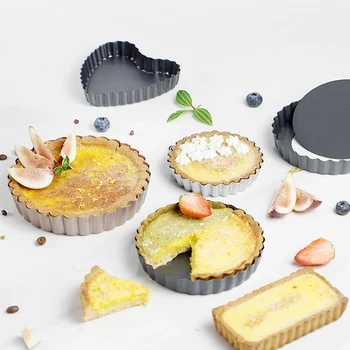 

4 Packs Egg Tart Mold Muffin Cake Mold Home Baking Pie Plate Cupcake Cake Muffin Mold Tin Pan Baking Tool