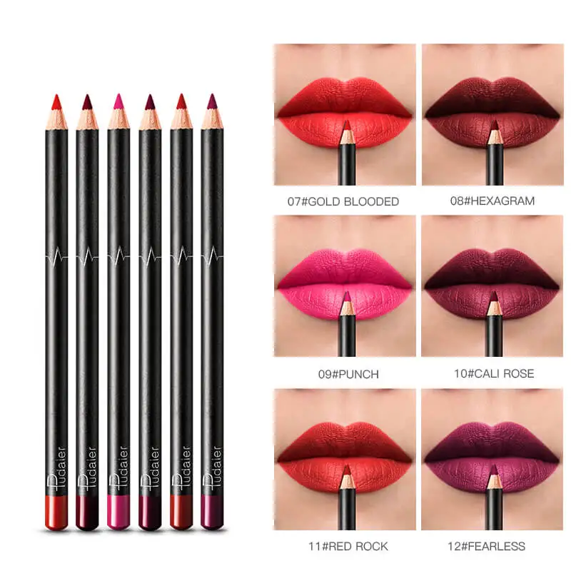 6 шт./компл. Новинка Pudaier Lipliner Nude губная помада карандаш стойкий водонепроницаемый матовый для макияжа, косметика для губ 36 цветов
