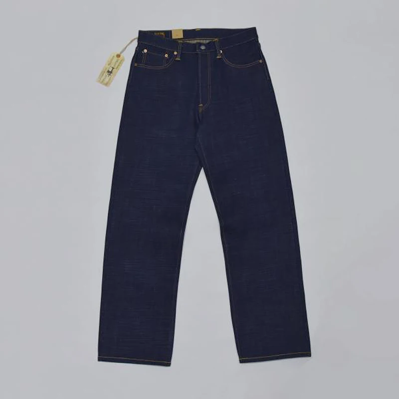 BOB DONG 21oz прямые джинсы для мужчин Selvage деним винтажная модель индиго