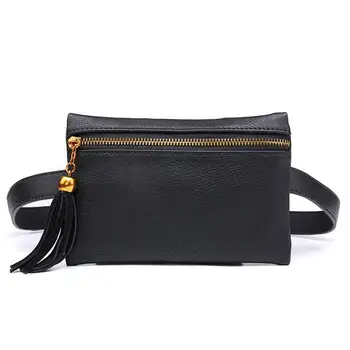 

NEW-Fashion Solid Fanny Bag Black Female Adjusted Belt Bag Ladies Casual Waist Pack