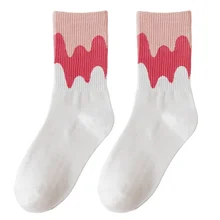 New Design Cute Style Gradient Color Socks Winter Casual Crew Women Socks Fun