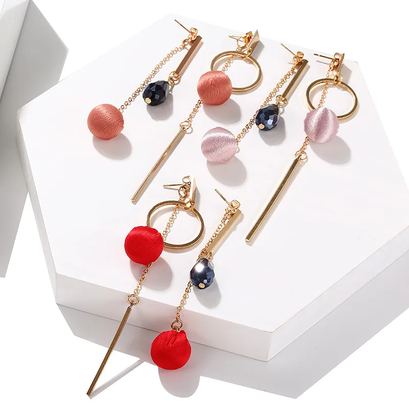 Массивные акриловые серьги в форме капли воды геометрические круглые тканевый