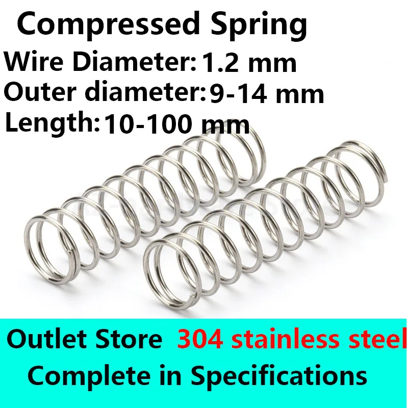 Stainless steel Compressed Spring Rotor Return Wire diameter 1.2mm External 9-14mm Outlet Store | Обустройство дома