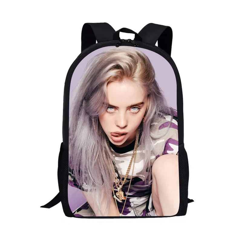 Школьные сумки с героями мультфильмов, детские рюкзаки Billie Eilish, Женский школьный рюкзак для подростков, девочек, рюкзак, детские рюкзаки, Mochila - Цвет: LH1102C