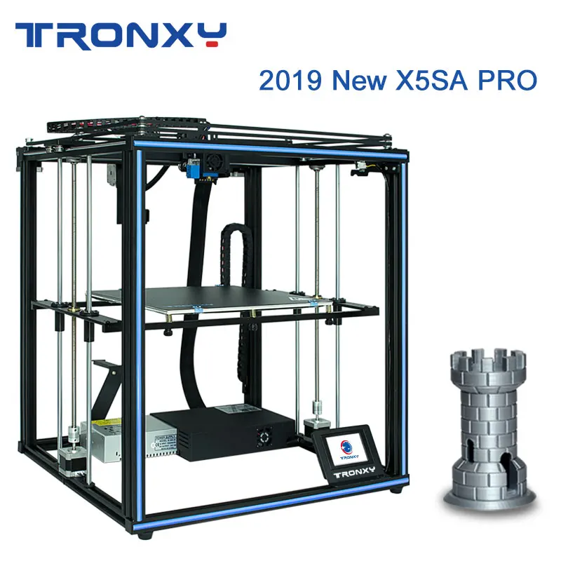 Goede Tronxy X5SA PRO Verbeterde Titan Extruder EN Hoge precisie Dubbele As Geleiderail 3D Printer Build Plaat Hervatten Stroomuitval