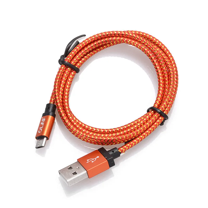 Micro USB кабель 1 м 2 м 3 м Плетеный Быстрый зарядный USB кабель для передачи данных для samsung S6 S7 Xiaomi LG планшет Android мобильный телефон usb зарядка - Цвет: hong
