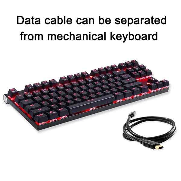 Горячая 87 клавиш механическая клавиатура Многоцветный RGB подсветка USB Проводная игровая клавиатура