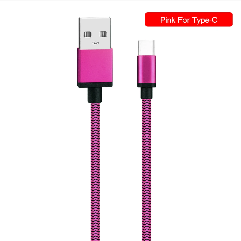 pink-Type Высокоскоростной кабель передачи данных type-C Usb кабели быстрой зарядки кабель передачи данных type C USBC USB C type C зарядный провод для Samsung A50 A70 - Цвет: pink-Type