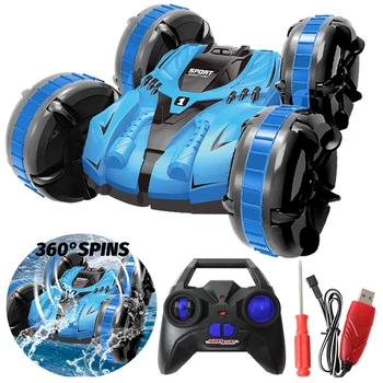 

4WD RC Buggy Car Model 360 Degree Flips Powerful Stunt Amphibious Drives Remote Control Car Hobby Children Toys for Gifts