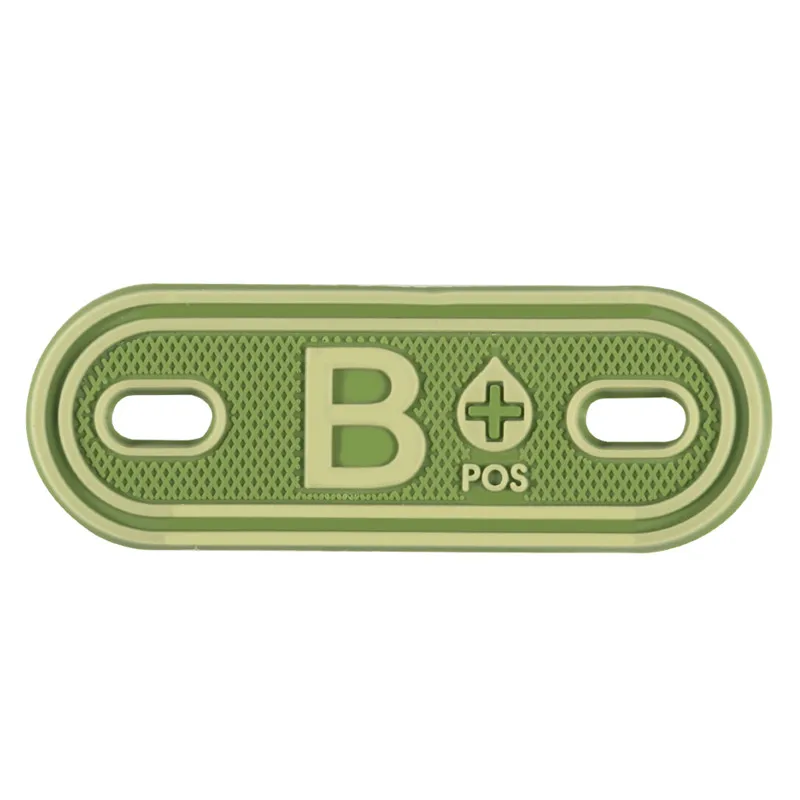 2 2 шт. ПВХ Тип группы тег A+ B+ AB+ O+ положительные патч значки A B AB O POS боевой тактический патч для сумки обуви шнурки молнии - Цвет: 2