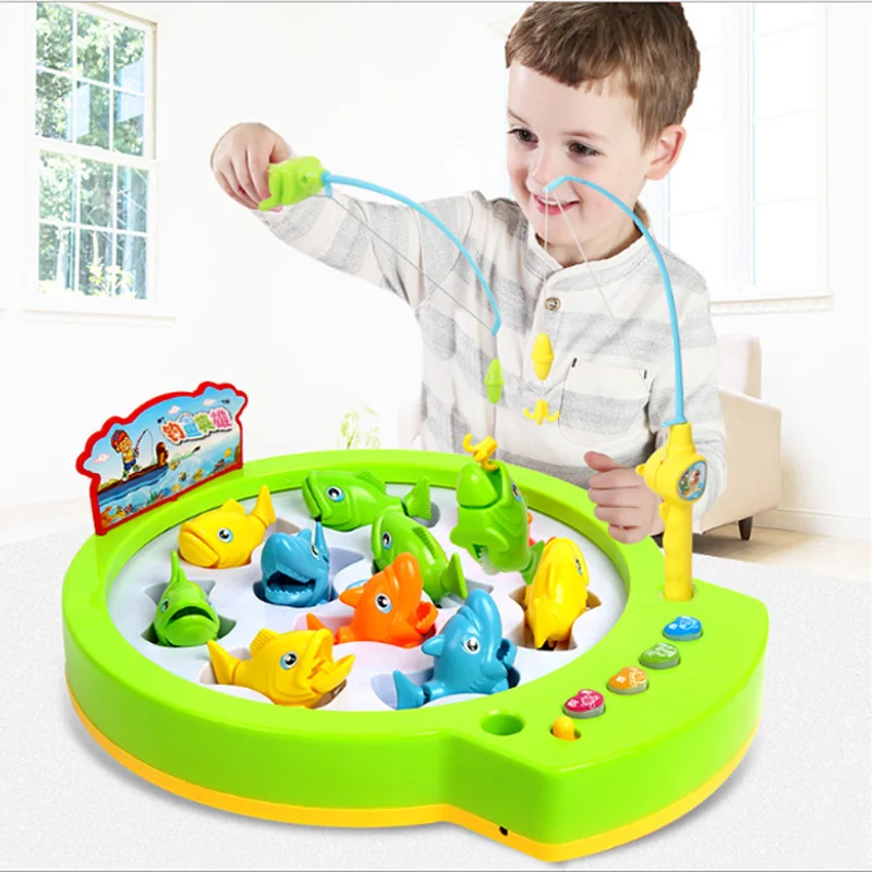 

Electric whirling Kids Toys Fishing shark Catch Fish Sound Music Play USB powered Interactive Educational Toys Boy Girl Gifts