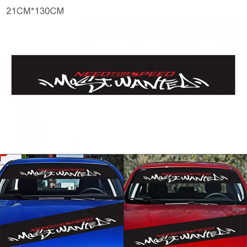 

130 x 21CM PVC NEED Letter Pattern Car Sun Resistant Front Rear Windshield Sticker Suitable for Car
