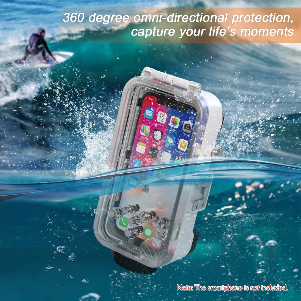 

Photography IPX8 Waterproof Mobile Phone Case Surfing Swimming Diving Housing Case Cover Protection w/ Color Filter for iPhone X