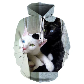 

2020 New Cute Cat 3D Autumn Hoodies, Men's Hoody, Tracksuits, Brand Funny Pullover, Spring Animal Pattern hoodies Drop Ship