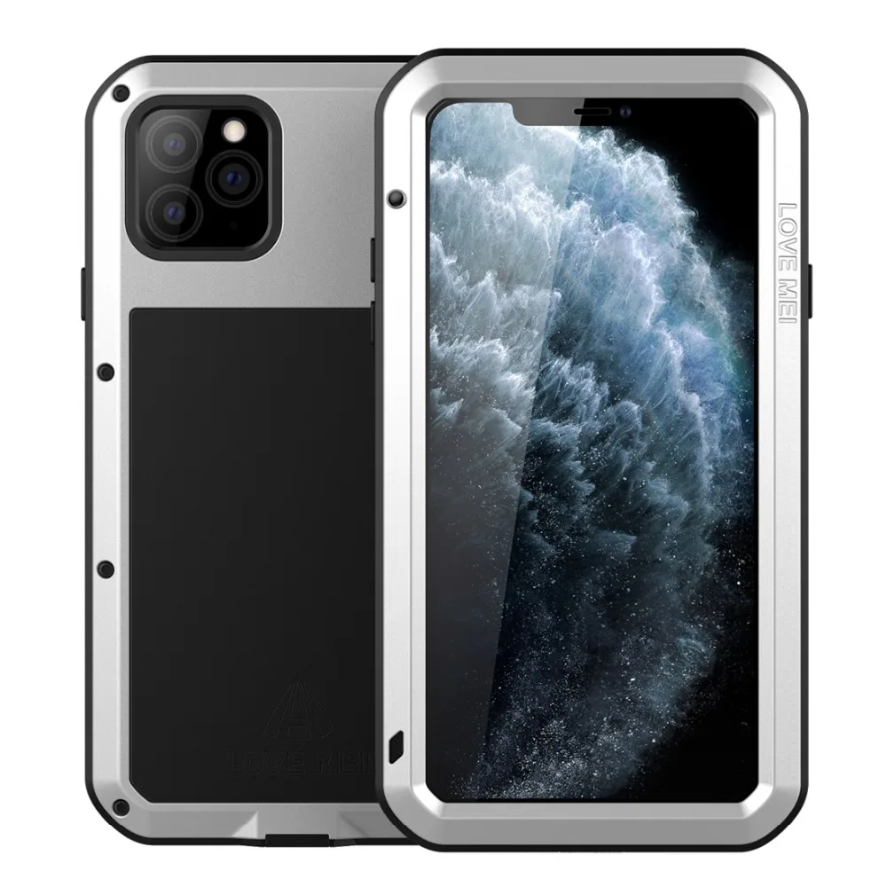 Сверхпрочный защитный чехол для iPhone 11 11Pro со стеклянной пленкой, чехол, противоударный металлический защитный чехол для iPhone 11 Pro Max