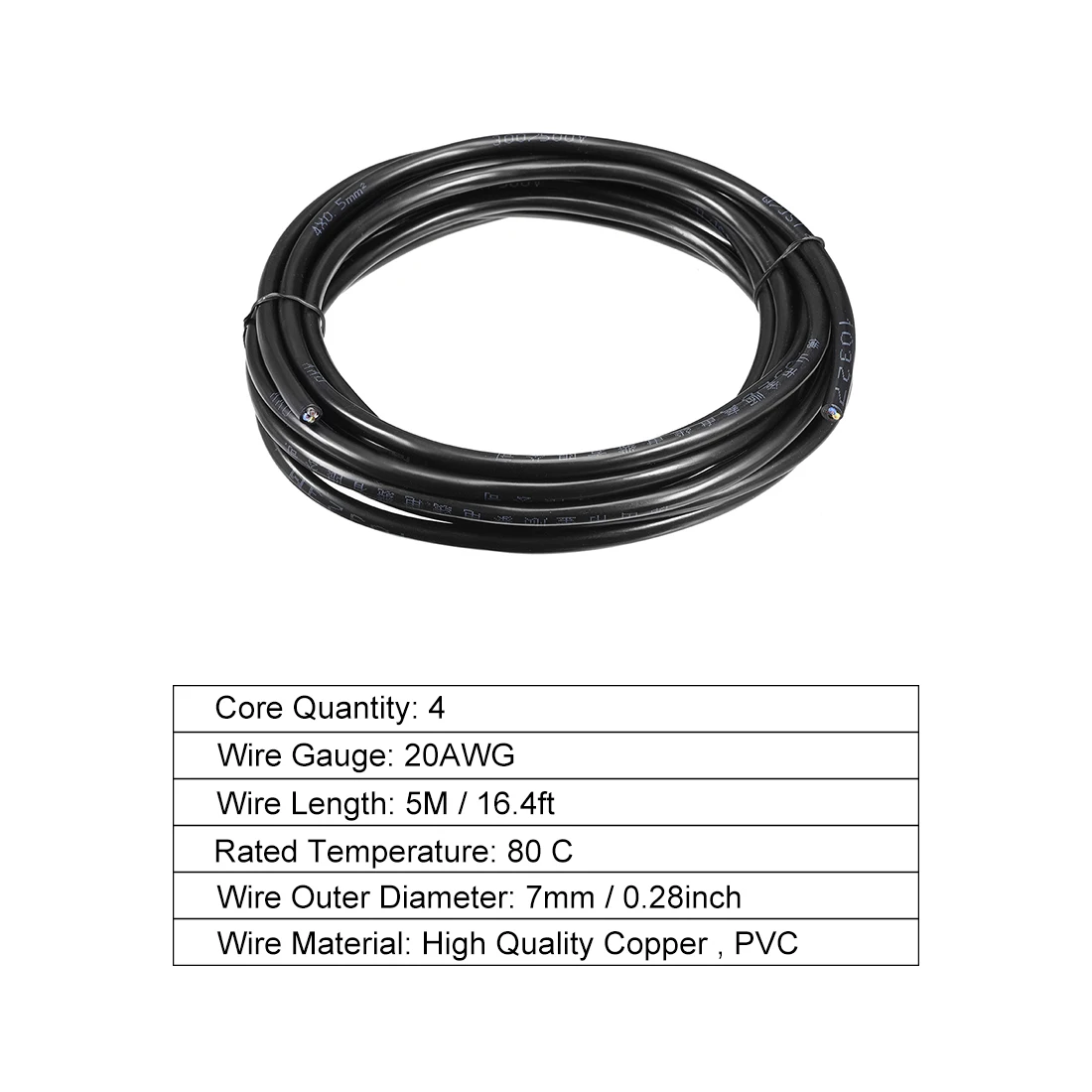 Uxcell RVV 2 Core 3 Core 4 Core 5 Core 6 Core 13AWG 17AWG 18AWG 20AWG 16.4ft провод удлинитель медный провод проводник