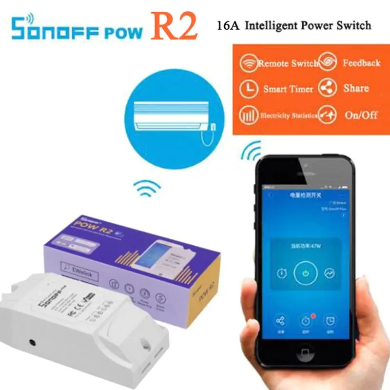 SONOFF POW R2 15A 3500 Вт Wifi переключатель контроллер в режиме реального времени энергопотребление монитор измерения для автоматизации умного дома