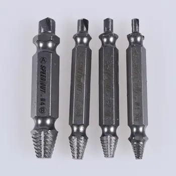 

4 In1 Screw Extractor Drill Bit Guide Set Broken Damaged Bolt Remover Easy Steel