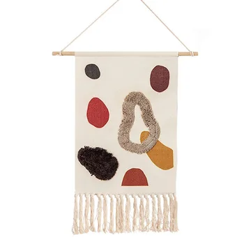 

Hand-Woven Homestay Boho Tassel Tapestry Dorm Wall Hanging Decoration Nordic Bohemian Room Geometric Tapestry