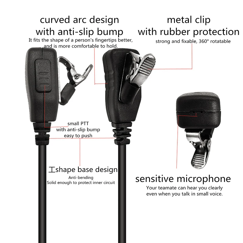 RISENKE Walkie Talkie Earpiece Headset for Kenwood TK-208,TK-220,TK-240,TK-260G,TH-21,TH-21AT,NX-320,Baofeng UV-5R,UV-9R,BF-888S